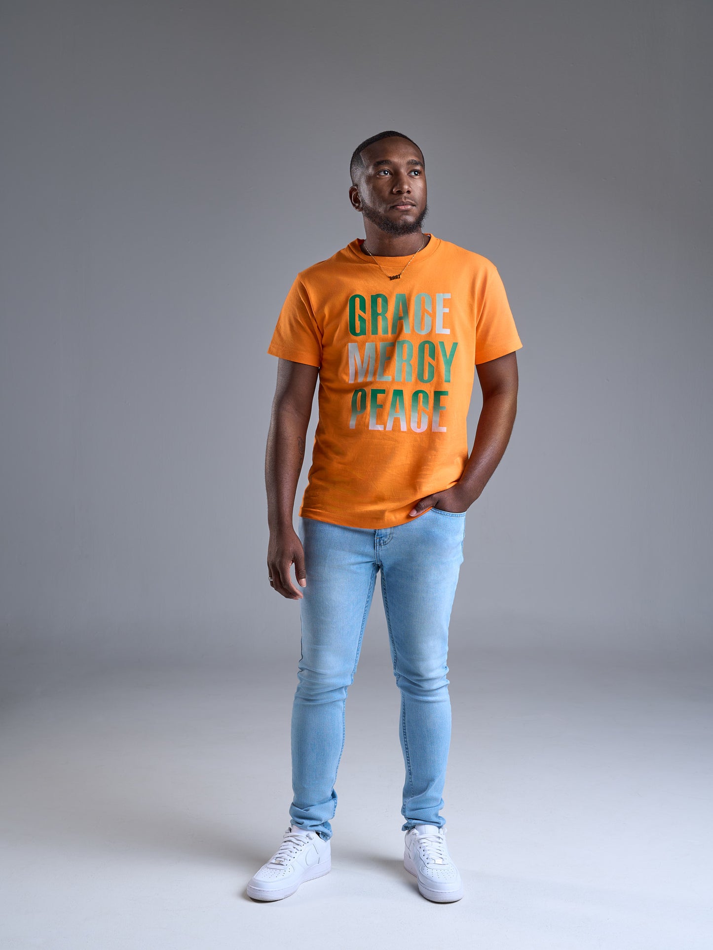 Grace Mercy Peace Tee - Orange