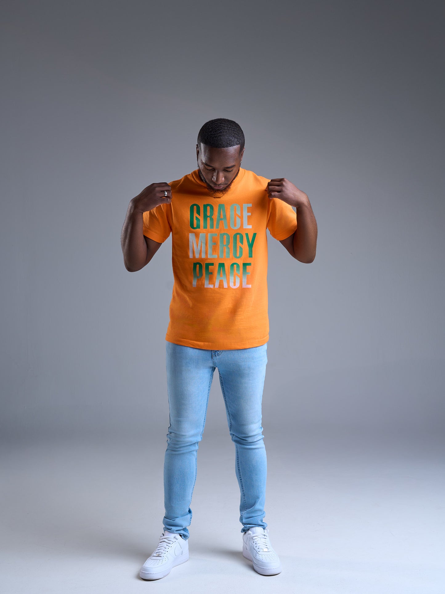 Grace Mercy Peace Tee - Orange