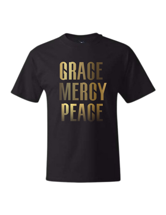 Grace Mercy Peace Tee - Black